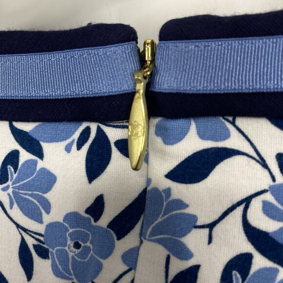 Draper James Persley Ponte Dress Size Medium Nassau Navy Blue Pattern A line - Picture 7 of 12